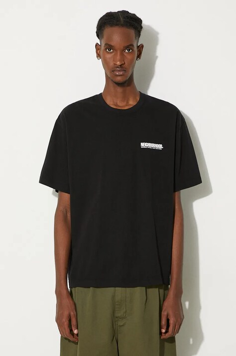 Tričko NEIGHBORHOOD Tee SS-9 černá barva, s potiskem, 241PCNH.ST09
