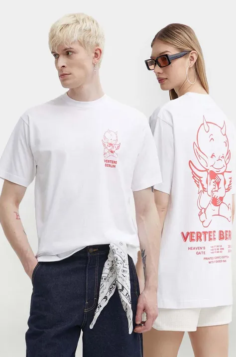 Bavlnené tričko Vertere Berlin biela farba, s potlačou, VER T228