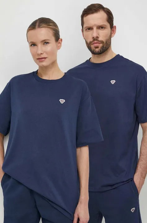 Бавовняна футболка Hummel колір синій однотонний