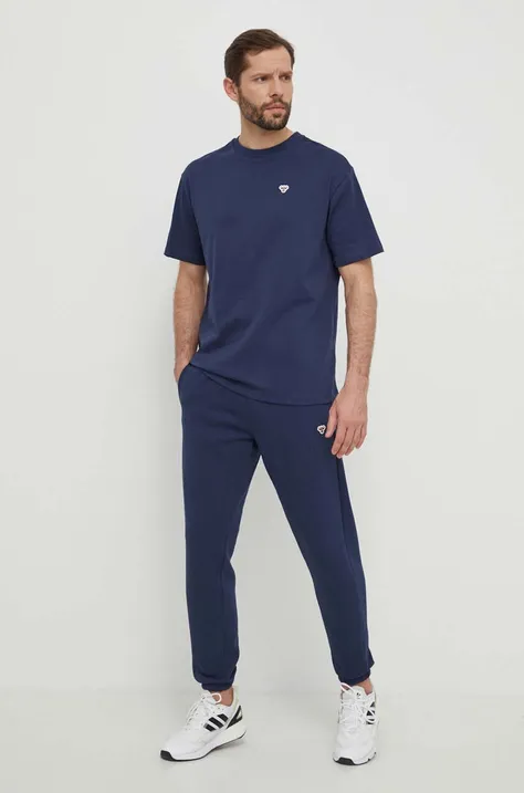 Pamučna majica Hummel boja: tamno plava, bez uzorka