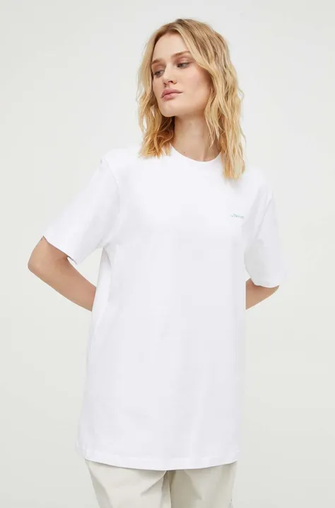 Bavlnené tričko Mercer Amsterdam biela farba, s potlačou