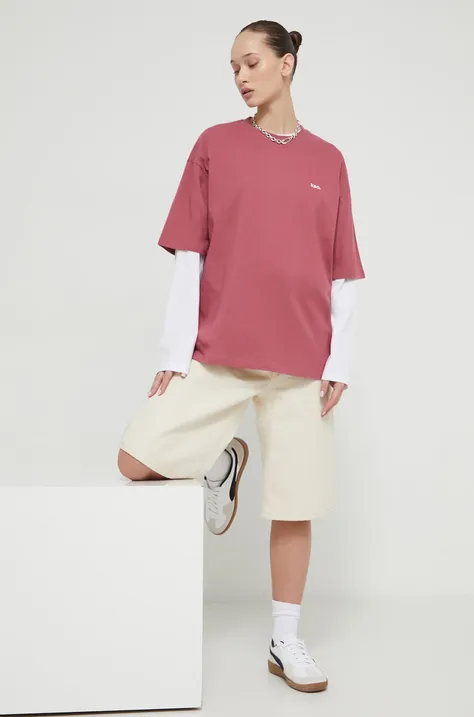 Bombažna kratka majica Kaotiko roza barva