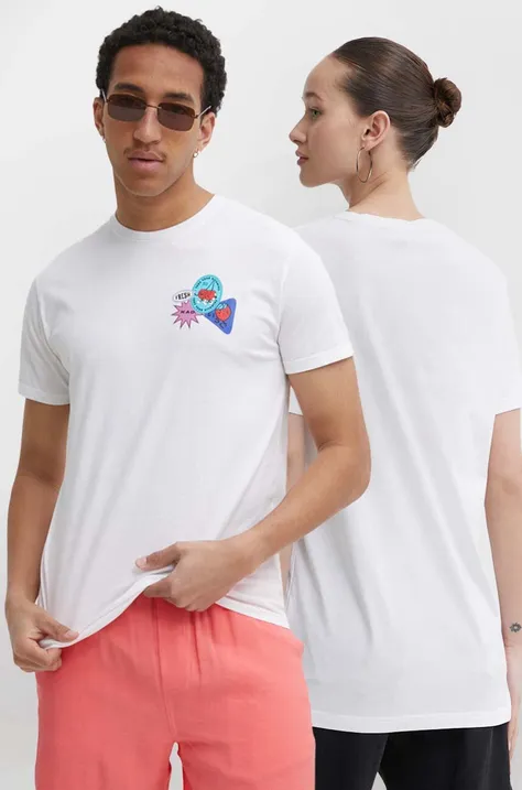 Bavlněné tričko Kaotiko béžová barva, s potiskem