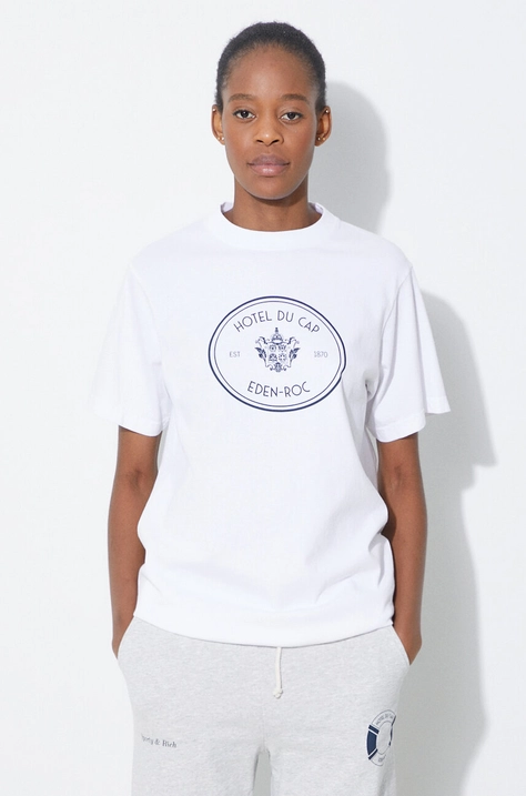 Sporty & Rich cotton t-shirt Eden Crest T Shirt white color TS1074WH