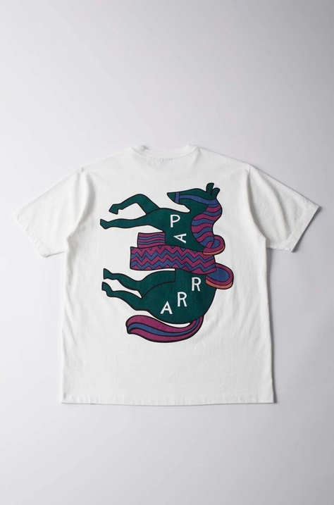 by Parra tricou din bumbac Fancy Horse culoarea alb, cu imprimeu, 51205