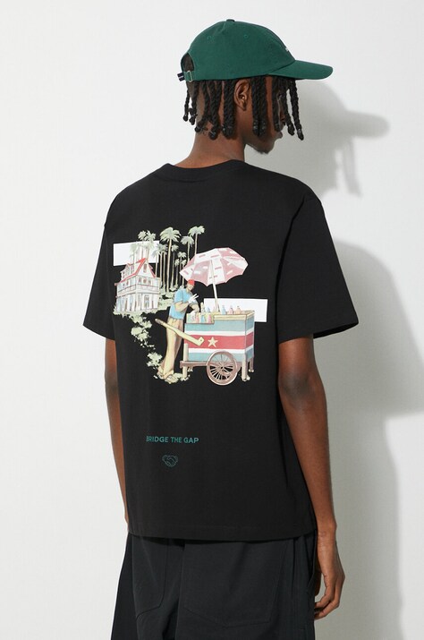 Filling Pieces t-shirt bawełniany Ice Vendor kolor czarny z nadrukiem 74434011861