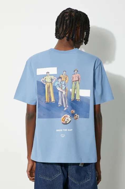 Filling Pieces cotton t-shirt Games Harbour blue color with a print 74434030627