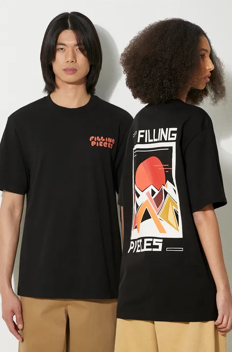 Filling Pieces cotton t-shirt Sunset black color with a print 74417021861