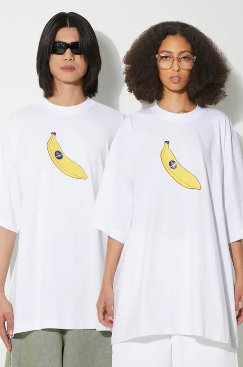 Bavlnené tričko VETEMENTS Banana T-Shirt biela farba, s potlačou, UE64TR380W