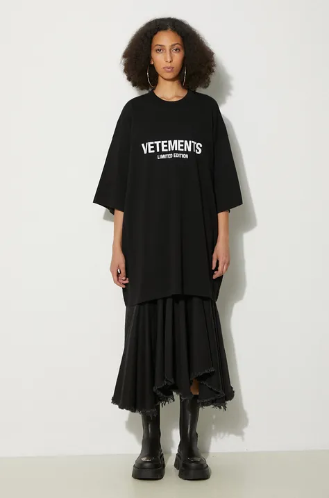 VETEMENTS cotton t-shirt Limited Edition Logo T-Shirt black color with a print UE64TR800B