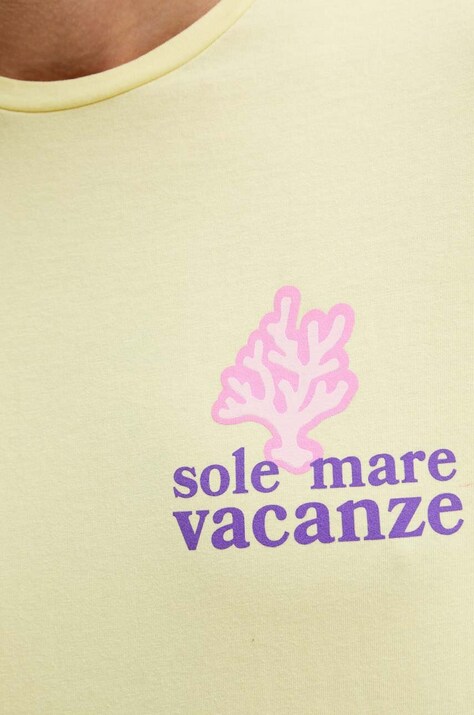 Бавовняна футболка Drivemebikini Sole Mare Vacanze — SS24-TSU06A, жовтий — фото 8