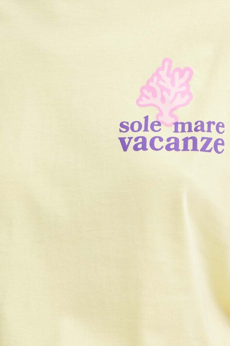Бавовняна футболка Drivemebikini Sole Mare Vacanze — SS24-TSU06A, жовтий — фото 9