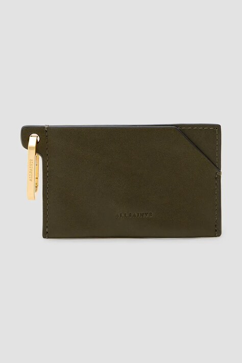 Шкіряний чохол на банківські карти AllSaints HEX CARDHOLDER колір зелений W398XB