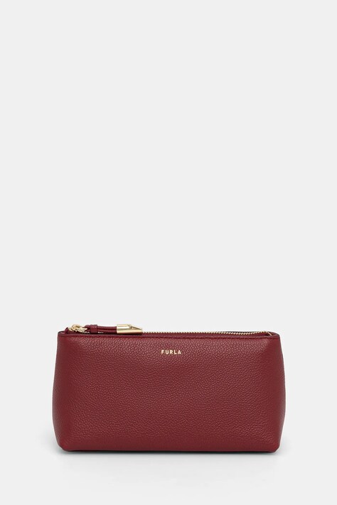 Kožená kosmetická taška Furla vínová barva, WE00710 BX3036 CGQ00