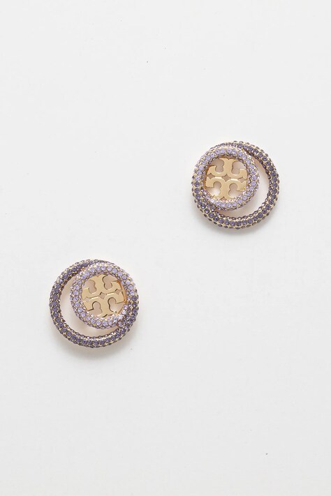 Pozlacené náušnice Tory Burch Miller Pave 157231-400