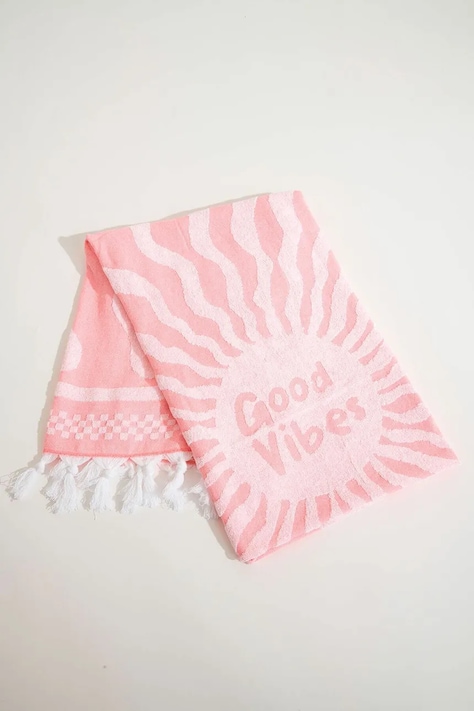 Banana Moon pamut strandtörölköző Foutasly 90 x 170 cm rózsaszín, RENATA.FOUTASLY