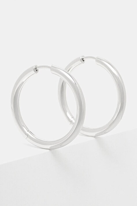 Tom Wood silver earrings Classic Hoops Large 100189