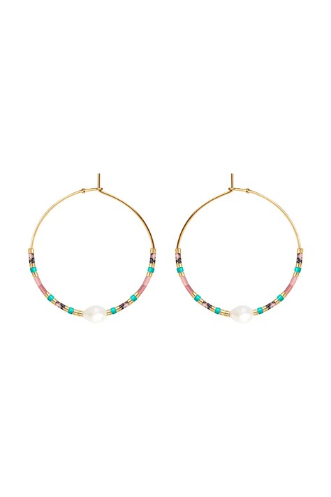 Pozlacené náušnice Lilou 252/35/KOL/MIXKAM/MIXCOL/PEB/PO