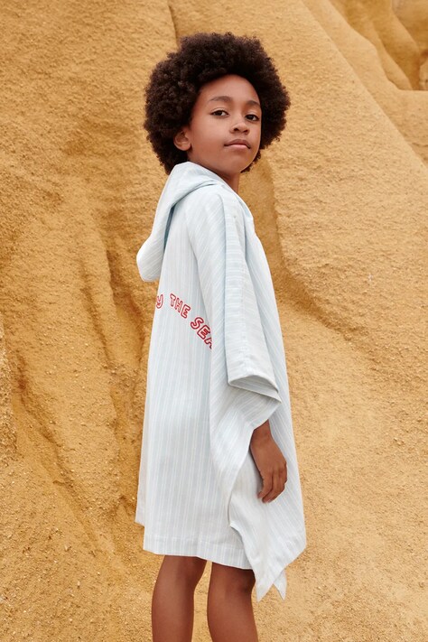 Liewood asciugamano in cotone bambino/a Kaiden Poncho colore blu LW19674