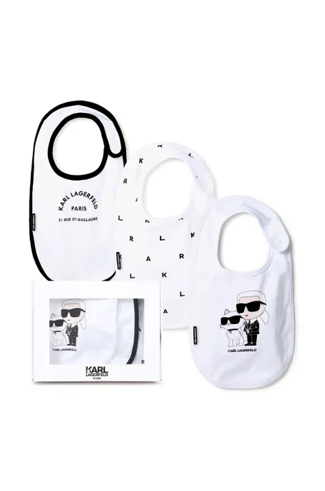 Karl Lagerfeld bavaglino neonato pacco da 3 Z30388