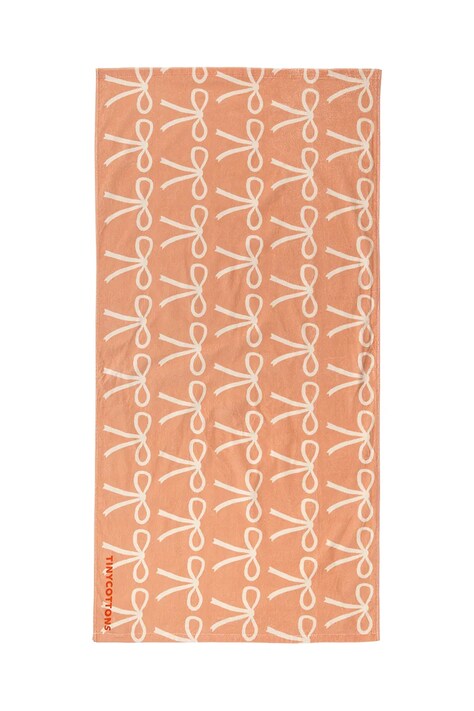 Tinycottons prosop din bumbac pentru copii BOWS TOWEL culoarea portocaliu, SS25-376
