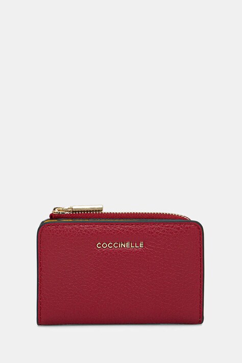 Kožená peněženka Coccinelle METALLIC TRICOLOR vínová barva, M10 17 01 01