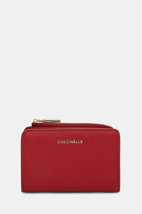 Coccinelle portofel de piele METALLIC SOFT culoarea rosu, MW5 11 D1 01