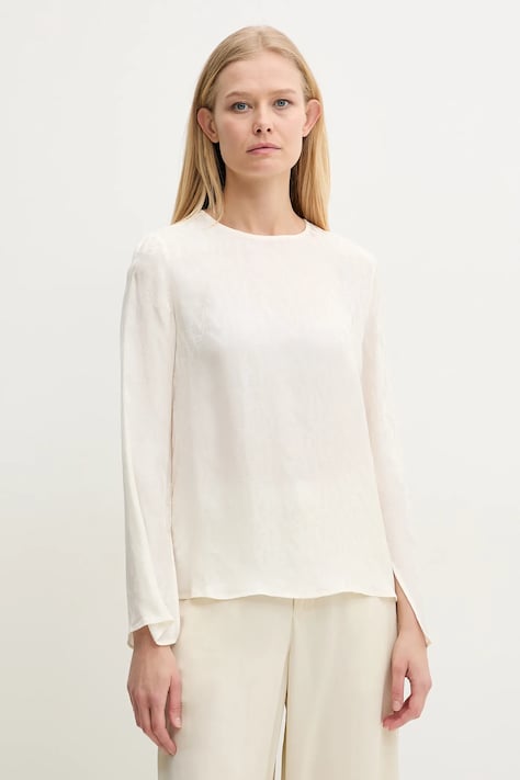 Armani Exchange bluzka damska kolor beżowy wzorzysta XW000149 AF10842