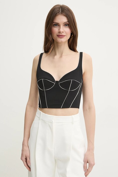 Elisabetta Franchi top femei, culoarea negru, modelator, TO02451E2