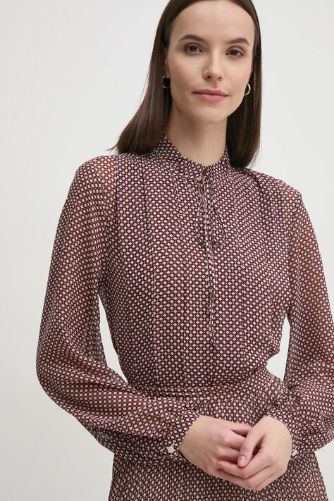 Tommy Hilfiger bluza femei, culoarea bordo, modelator, WW0WW44047