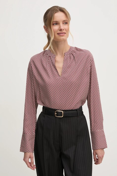 Tommy Hilfiger bluza femei, culoarea bordo, modelator, WW0WW44999