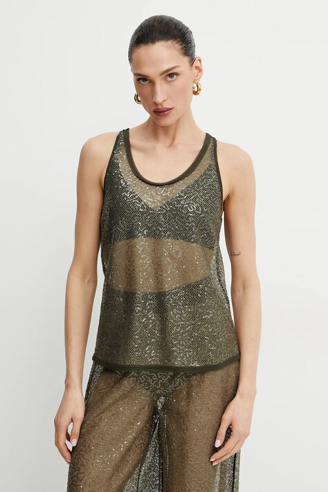 Pinko bluza femei, culoarea verde, cu imprimeu, 104710 A2EX