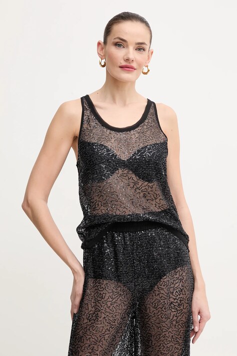 Pinko bluza femei, culoarea negru, cu imprimeu, 104710 A2EX
