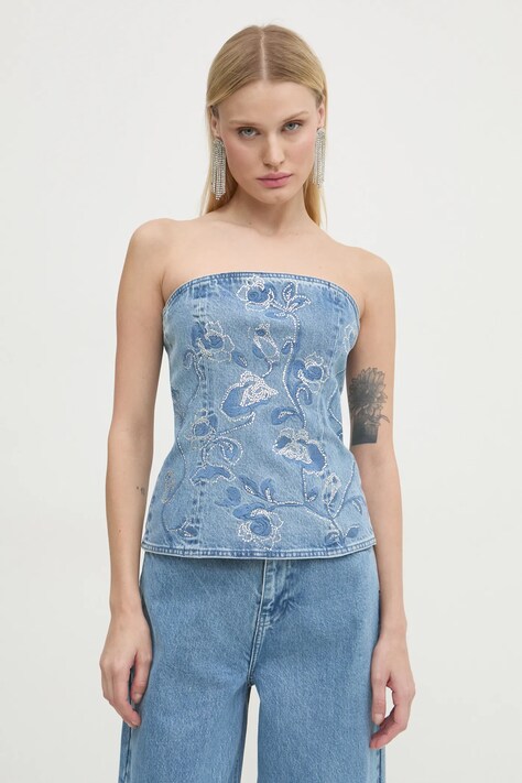 Джинсовий топ Rotate з аплікацією 1134571603