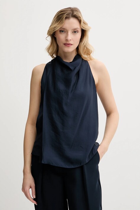 Armani Exchange top culoarea bleumarin, uni, XW000426 AF12747