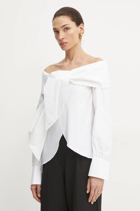 Liviana Conti bluza femei, culoarea alb, neted, F5SK07