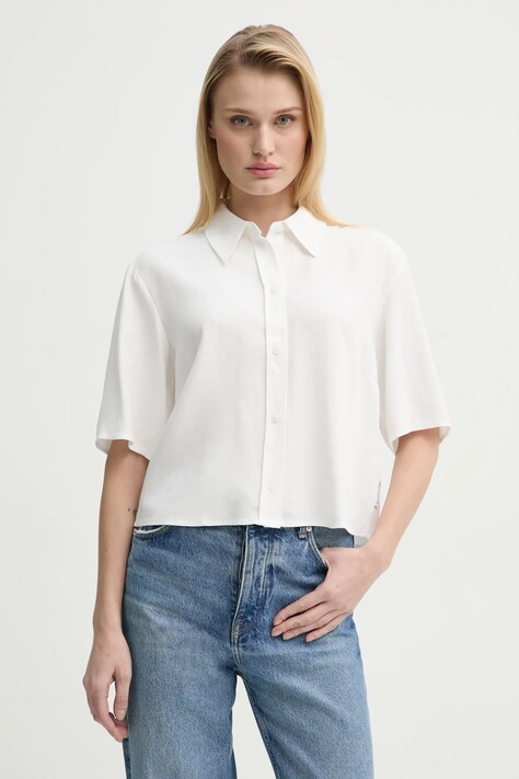 Marc O'Polo camasa femei, culoarea alb, cu guler clasic, relaxed, 5000005872