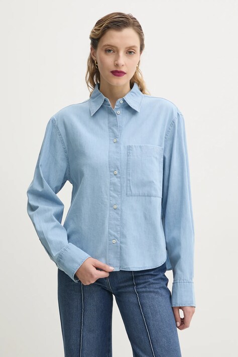 Marc O'Polo camasa jeans femei, cu guler clasic, relaxed, 502089142077
