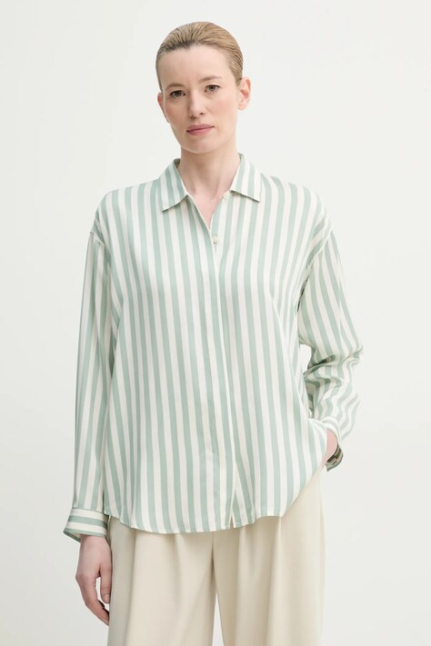 Marc O'Polo camasa femei, culoarea verde, cu guler clasic, relaxed, 502120842109