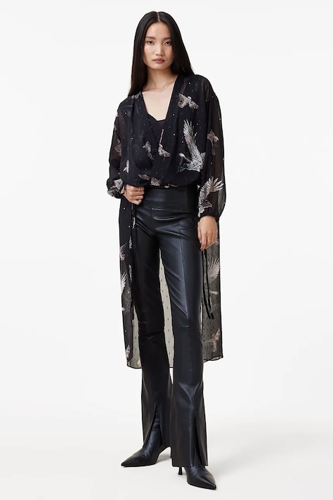 Блуза AllSaints AVALA в черно с десен W108PB