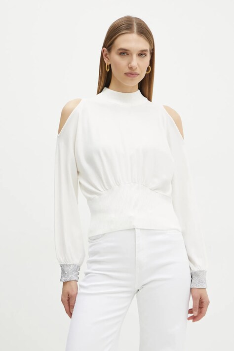 Guess pulover PIMA femei, culoarea bej, light, cu turtleneck, W5RR02 Z2ZK2