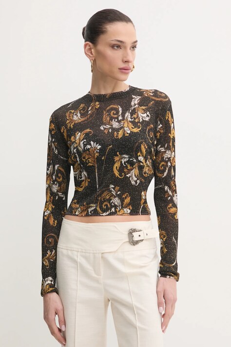 Svetr Versace Jeans Couture dámský, černá barva, lehký, 78HAFM21 CMN45