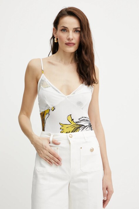 Versace Jeans Couture top női, fehér, 78HAM212 JS471