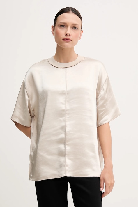 Sisley bluză culoarea bej, uni, 5KANLQ08L