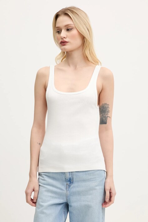 Bavlněné tričko MM6 Maison Margiela bílá barva, S52NL0070.M20054