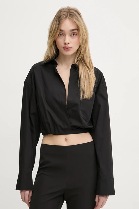 Moschino Jeans bluza femei, culoarea negru, neted, 0208 3227