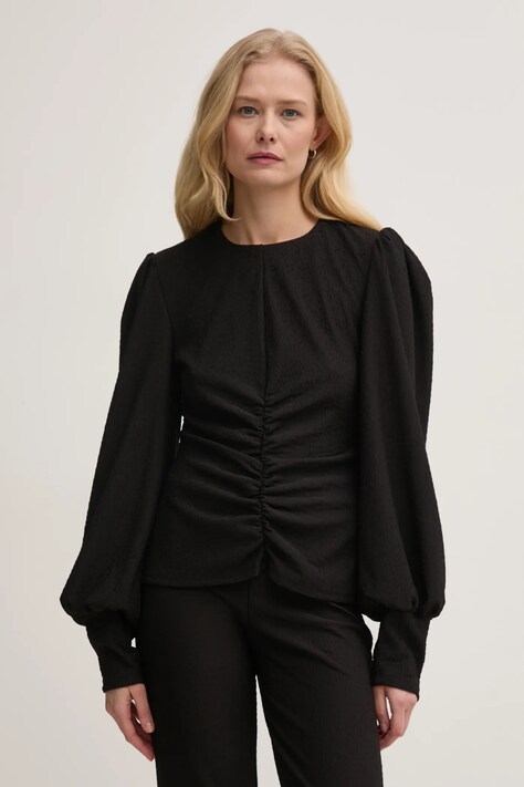 Gestuz bluza femei, culoarea negru, neted, 10909687