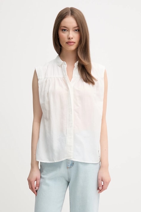 Pepe Jeans koszula DERBY damska kolor beżowy regular z kołnierzykiem klasycznym PL304996