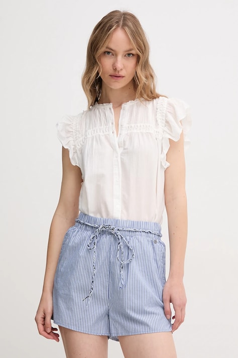 Pepe Jeans cămașă DIALLO femei, culoarea alb, regular, PL305028