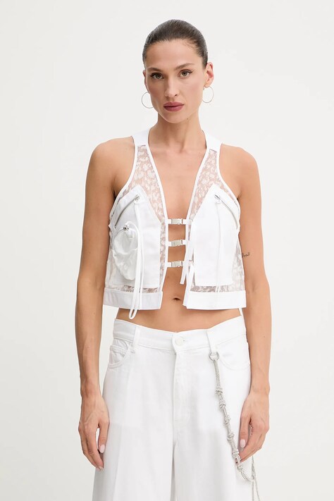 Pinko vestă culoarea alb, un singur rand de nasturi, 105262 A2MO